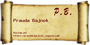 Prauda Bajnok névjegykártya